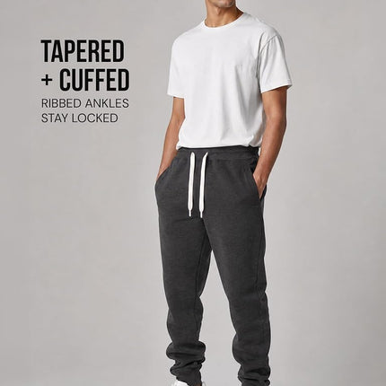 Southpole Men's 1570 Basic Active Fleece Jogger Sweatpants, New Heather Charcoal, 3X-Large
