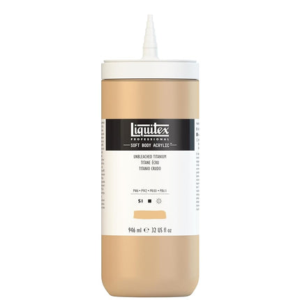 Peinture acrylique Liquitex Professional Soft Body, bouteille de 946 ml, Titane non blanchi