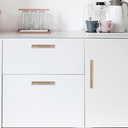 POVEFONK 10 Pack 3 inch(76mm) Champagne Copper Kitchen Cabinet Handles Knurled Cabinet Pulls Gold Drawer Pulls Kitchen Hardware