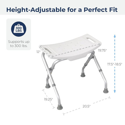 Folding Bathroom / Shower Bench Without Back