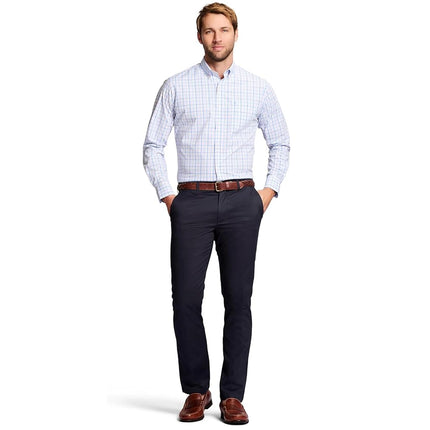 Pantalon Chino Coupe Droite à Devant Plat Extensible Performance pour Homme IZOD, Marine, 38W x 30L