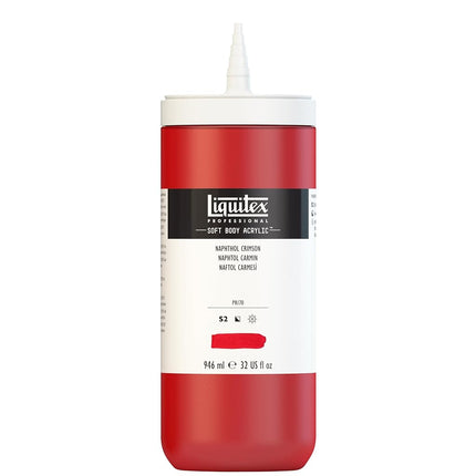 Liquitex 1946292 Professional Acrylic Paint Soft Body - Artist Paint in Creamy Opaque Consistency, High Pigmentation, Non-fading and Age-Resistant, 946 ml Bottle - Napkin Red Carmine