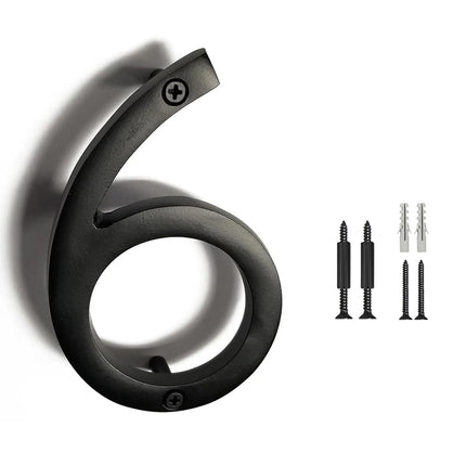 NACH Floating House Numbers, 6 inch Aluminum Black