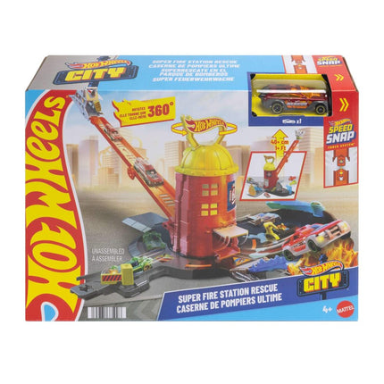 Hot Wheels City Super Fire Station Rescue Playset & Toy Fire Truck
