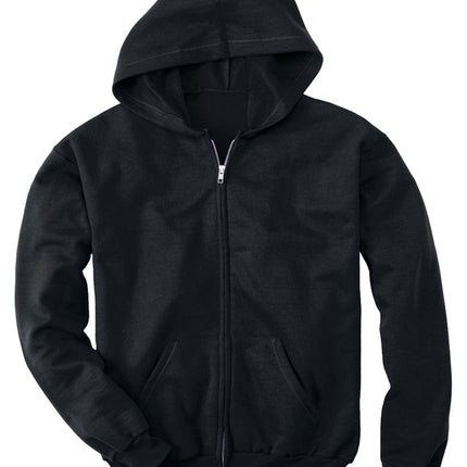 Hanes Boys' Eco Smart Zip Hoodie, Black, Large