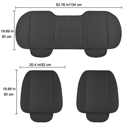 West Llama Full Set Car Seat Covers for Front and Rear Bottom Seats Only, Luxury PU Leather Car Seat Pads Protectors Waterproof and Wear-Resistant,Black