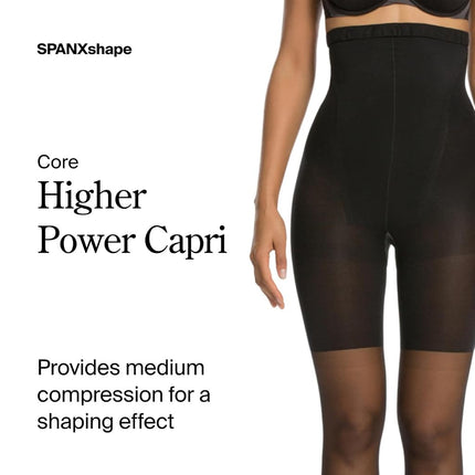 SPANX shape Original High-Waisted Footless Sheers - Body-Shaping Footless Pantyhose for Core Control - Adjustable Length - Black - Size B
