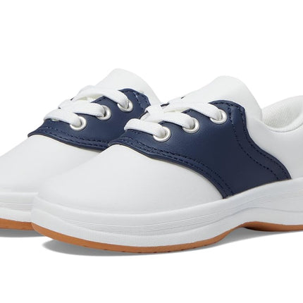 Keds Girl's School Days (Toddler/Little Kid) Sneaker, White/Navy, 12 Little Kid