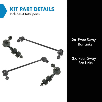 TRQ Front & Rear Sway Bar Stabilizer Link Set