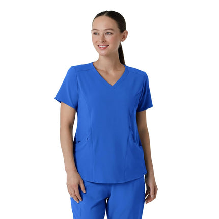 WonderWink Women's V-Neck Top, Royal, 1X