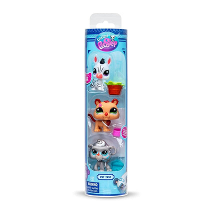 Littlest Pet Shop Series 2 Pet Trio Tube Zoo Pets | Each Pet Trio Tube Contains 3 LPS Mini Pet Toys 1 Accessory 1 Collector Card And 1 Virtual Code | Collectable Toys For Girls And Boys
