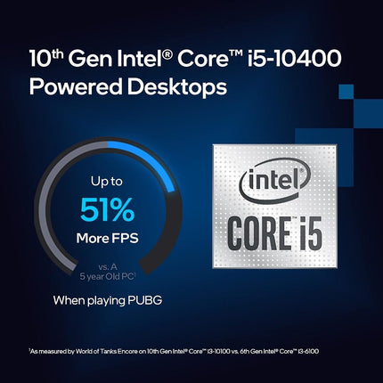 Intel® Core™ i5-10400 Desktop Processor 6 Cores up to 4.3 GHz LGA1200 (Intel® 400 Series chipset) 65W