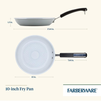 Farberware EcoAdvantage Ceramic Nonstick Frying Pan/Skillet, 10 Inch, Gray