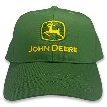 John Deere Men's Trademark Logo Core Baseball Cap, Green, Yellow Logo, One Size
