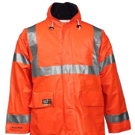 Eclipse J44129.3X ANSI 107 Class 3 Jacket with 2" Silver Reflective Tape, Size 3X, Fluorescent Orange