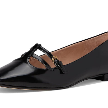 Cole Haan Women's Brigid Tstrap Ballet Flat, Black Leather, 7.5 UK