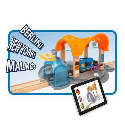 BRIO World Smart Tech Sound Action Tunnel Train Station for Kids Age 3 Years Up - Gifts for Children