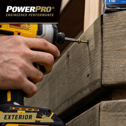 Power Pro 42481 Wood Screws, #9 x 2-1/2", Epoxy Coated, Torx/Star Drive Included, Coarse Thread, Decking Screws, Outdoor Rust Resistant, Bronze, 50pcs