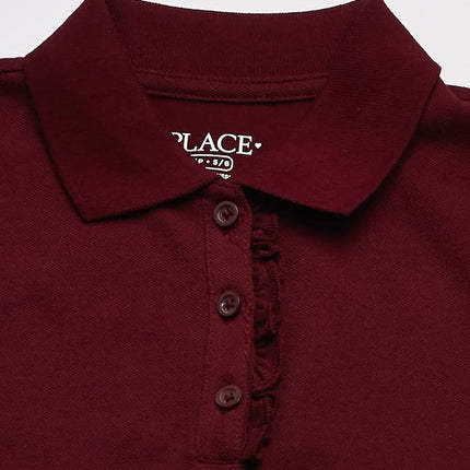 Polo de piqué con volantes de uniforme para niña The Children's Place, rubí, XXL 16 EE. UU.