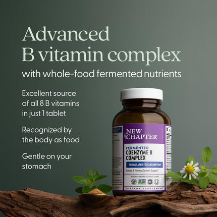 New Chapter Vitamin B Complex - Coenzyme B Food Complex with Vitamin B12 + Vitamin B6 + Biotin + Organic Non-GMO Ingredients - 60 ct