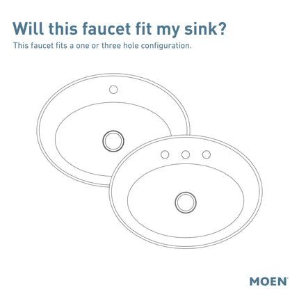 Moen Karis One-Handle Bathroom Sink Faucet, One Hole Lavatory Faucet with Drain Assembly and Optional Deck Plate, Chrome, 84346