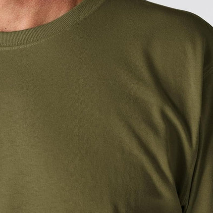 Carhartt Men's Loose Fit Heavyweight Long-sleeve Logo Sleeve Graphic T-shirt, Dark Bronzed Green Heather, XXXL Tall