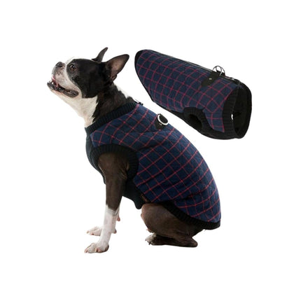 Gooby Fashion Vest Check, Navy, Medium