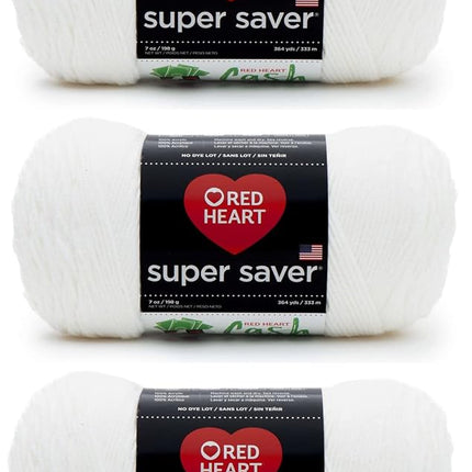 Red Heart Super Saver Pack of 3 - White - 7oz/198g