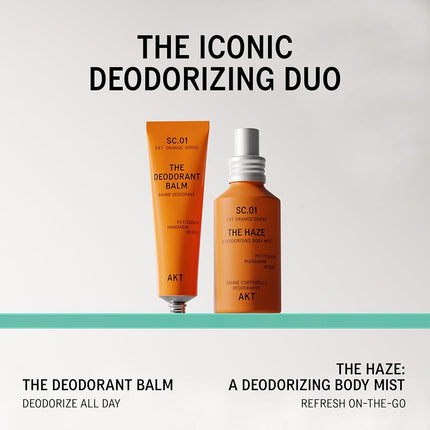AKT The Haze, Natural Deodorising Body Mist | SC.01 ORANGE GROVE: petitgrain, mandarin, neroli | Alcohol-Free, Gender-Free | With Skin-Loving Niacinamide & Balancing Prebiotics, 100 mL