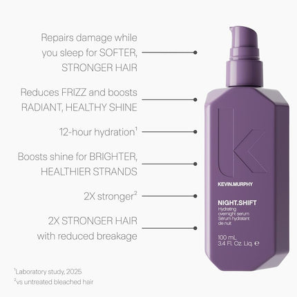 KEVIN.MURPHY NIGHT.SHIFT Overnight Hair Serum, Frizz Control, 100ml
