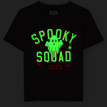 The Children's Place Baby and Toddler Short Sleeve Halloween Graphic T-Shirt, Spooky Squad, 5T