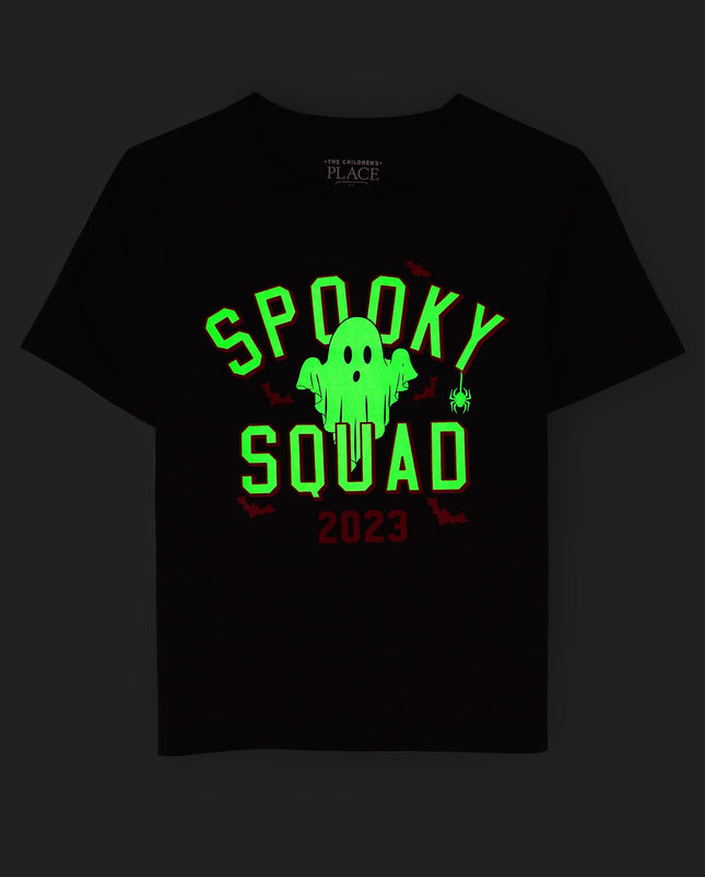 The Children's Place Baby and Toddler Short Sleeve Halloween Graphic T-Shirt, Spooky Squad, 5T