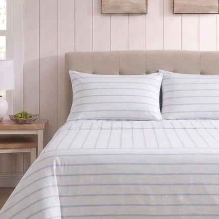 Nautica - Queen Sheet Set, Cotton Percale Bedding Set, Crisp & Cool, Lightweight & Breathable (Skippers Island Light Blue, Queen)