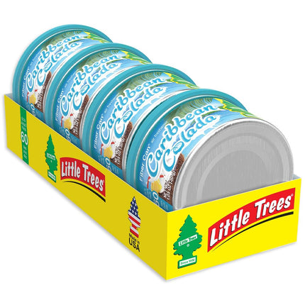 Little Trees Car Air Freshener. Fiber Can Provides a Long-Lasting Scent for Auto or Home. Adjustable Lid for Desired Strength. Caribbean Colada, 4 Air Fresheners