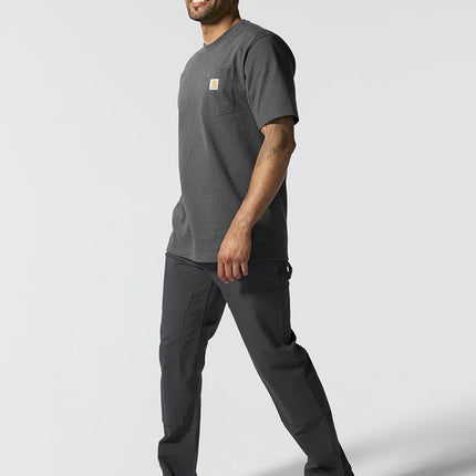 Carhartt Men's Loose Fit Heavyweight Short-Sleeve Pocket T-Shirt (Also Available in Big & Tall) Work Utility, Black (Carbon Heather), XS
