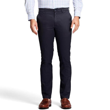 Pantalon Chino Coupe Droite à Devant Plat Extensible Performance pour Homme IZOD, Marine, 38W x 30L