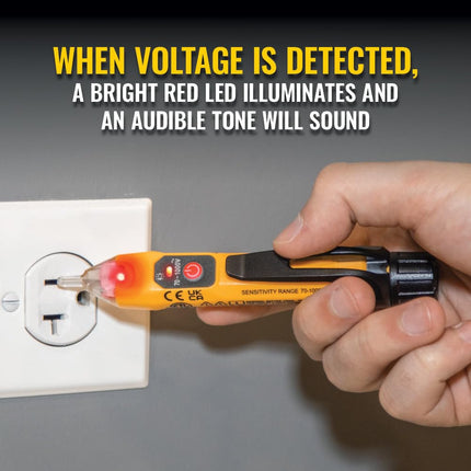 Klein Tools NCVT1XT Voltage Tester, Non-Contact Low Voltage Tester Pen, 70V to 1000V AC, Durable IP67 Tester is Dustproof and Waterproof