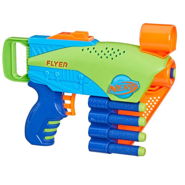 Nerf Elite Jr. Flyer Easy-Play Foam Blaster, 5 Nerf Elite Darts, Outdoor Toy for Boys and Girls from 6