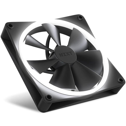 Ventiladores NZXT F140 RGB - RF-R14DF-B1 - Personalización avanzada de iluminación RGB - Refrigeración ultrasilenciosa - Doble (Ventilador y controlador RGB INCLUIDOS) - Ventilador de 140 mm - Negro