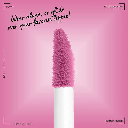 NYX Professional Makeup, Butter Gloss, Lip Gloss, Non-Sticky - Merengue (Pink lilac)