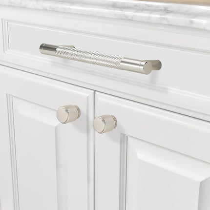 BUKOBYHE 10 Pack 3Inch Brushed Satin Nickel Kitchen Cabinet Handles Knurled Cabinet Pulls Drawer Pulls Kitchen Hardware
