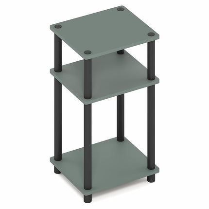 Furinno JUST Side Table, 3-Tier End Table, Open Shelves Night Stand, Bedside Table, Toolless Assembly, for Living Room, Bedroom, Sage Green
