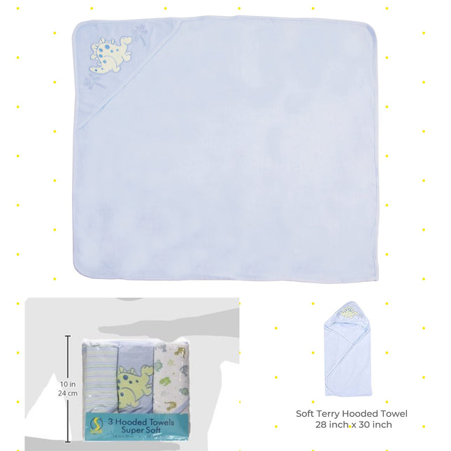Spasilk 3 pack Soft Terry Hooded Towel Set