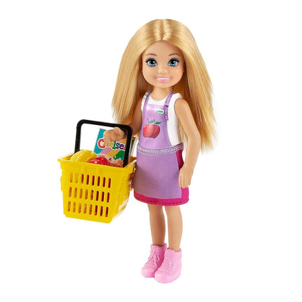 Barbie Chelsea Snack Stand Playset with Doll 15+ Pieces: Register, Food Items, Shopping Basket & More, Gift for Ages 3 Years Old & Up - GTN67