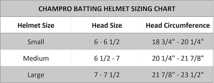 Casque de baseball CHAMPRO HX Gamer Performance, finition mate unie