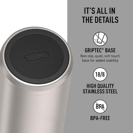 Matte Stainless -64 oz Stainless Water Bottle w/Spout