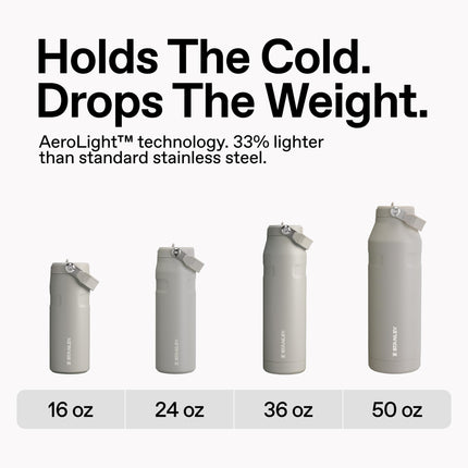 Botella de agua Stanley IceFlow Flip Straw 2.0 de 24 oz | Pajita incorporada con abertura más grande | Ligera y a prueba de fugas | Acero inoxidable aislado | Sin BPA | Twilight