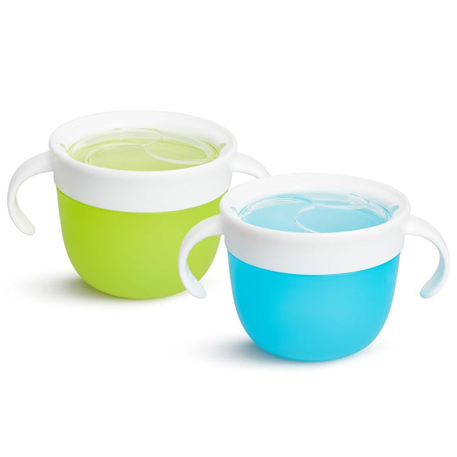 Munchkin 2 Piece Snack Catcher, Blue/Green, 2 Piece Set (Pack of 1)