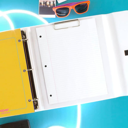 Trapper Keeper Binder, Retro Design, 1 Inch Binder Includes 2 Folders and Extra Pocket, Metal Rings and Spring Clip, Secure Storage, Colour Block, Mead School Supplies (260038FN-ECM)