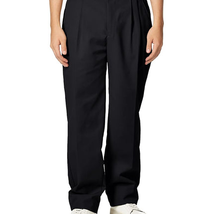 Pantalones de gabardina plisados de hombre Red Kap, negro, 36x32
